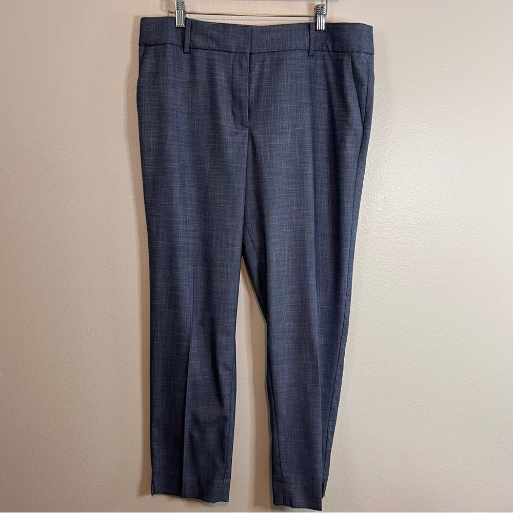 Talbots Trouser Pants High Waist Hampshire Ankle Size 14 Blue Stretch Office
